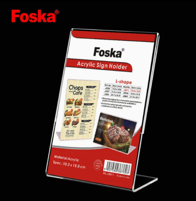 Настольная табличка Foska A6, L-образная, прозрачная