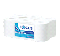 FOCUS ПОЛОТЕНЦА БУМ. FOCUS С ЦЕНТ.ПОД 1СЛ 280М / FOCUS JUM.CENTP. TOWEL 1 PLY_1*6_2 Тиснение + Перфорация +