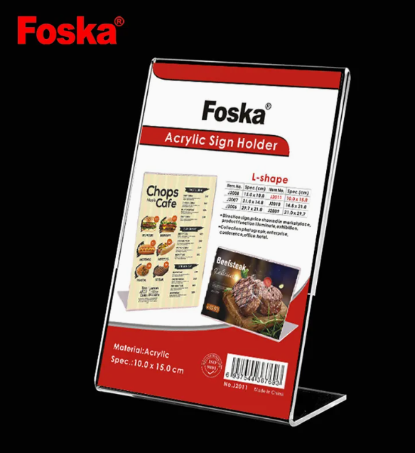 Настольная табличка Foska A5, L-образная, прозрачная