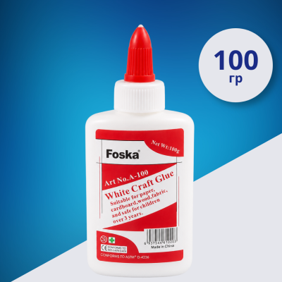 Клей ПВА Foska 100 гр, плоский флакон