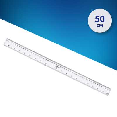 Пластиковая линейка Foska 50 см, прозрачная