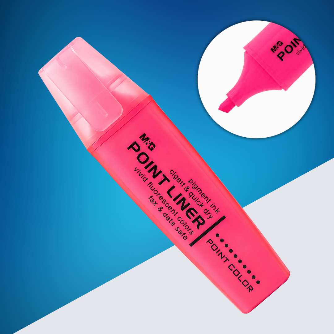 Маркер-текстовыделитель M&G Point Liner, розовый, ароматизированный