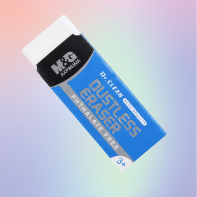 Ластик белый M&G Dustless / DR Clean, 53×20×11 мм