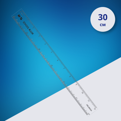 Линейка прозрачная M&G, 30 см, полистирол PS