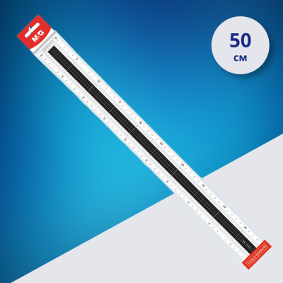 Линейка чертежная M&G, прозрачная, 50 см, полистирол PS,