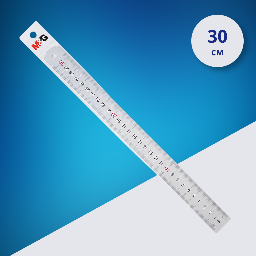 Линейка алюминиевая M&G, 30 см, шкалы CM/INCH