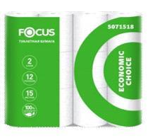 FOCUS Т/БУМАГА FOCUS ECONOMIC 2СЛ 12РУЛ FOCUS ЕС0 СНОСЕ 2 PLY тр. 12*8 Тиснение + Перфорация +