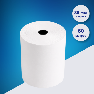 Чековая лента 80×80 мм Foska, 60 м, 60 г/м², термобумага