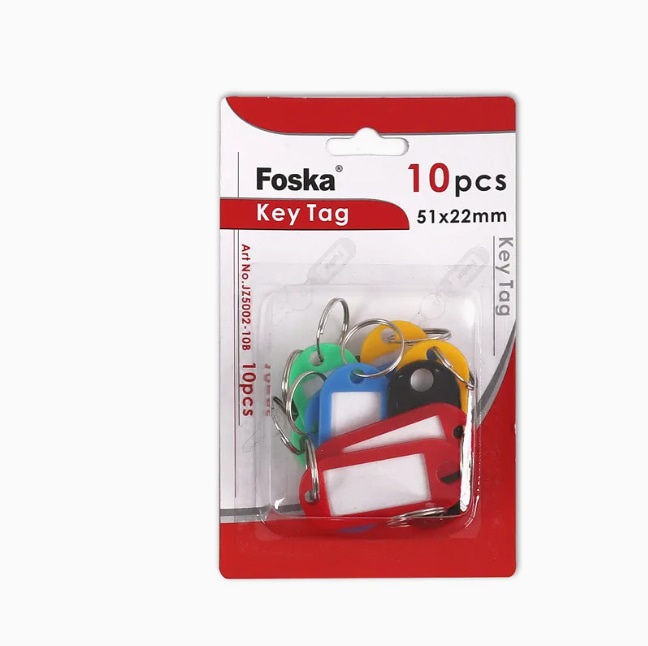 Брелоки для ключей 10 шт. Foska, жёсткий полипропилен, в однотонных цветах